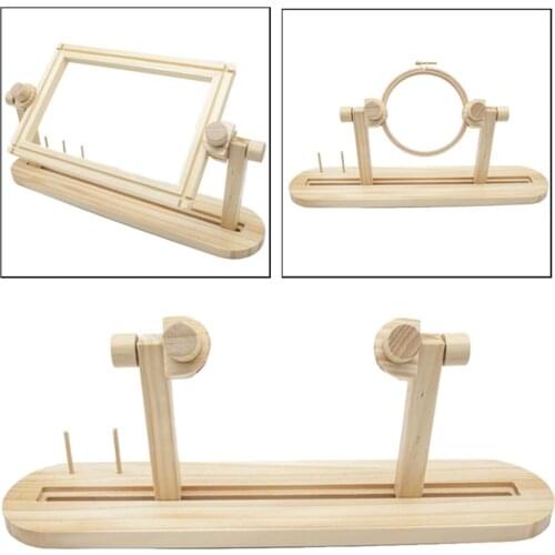 Height-adjustable wooden embroidery wrap stand DIY cross-stitch on tapestry hoop