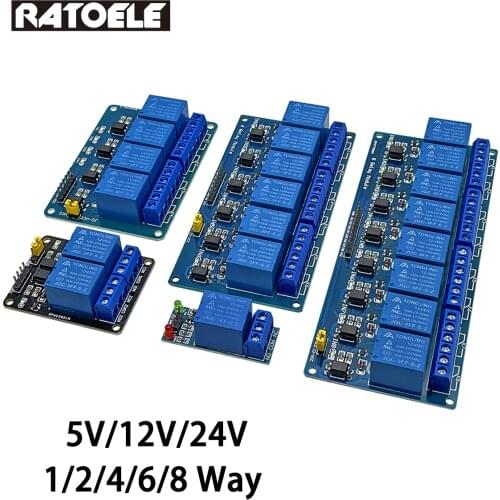 5V 12V 24V Relay Module With Optocoupler Relay Output 1 2 4 6 8 Way Relay Module For Arduino