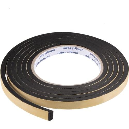 Uxcell Sealing Foam Tape 10mm Wide 5mm Thick 2m/6.56ft Long, EVA Self Adhesive Weather Strip for Window Door Insulation
