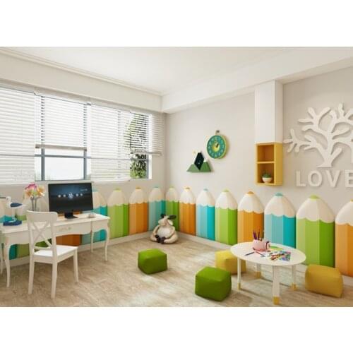 Pencil Wall stickers self-adhesive kindergarten Wallpaper childrens room pencil soft pack anti-collision wall Stickers crib