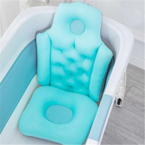 Adult Folding Bathtub Cushion SPA Head Rest Pillow Baby Bathing Pad Bathtub Bath Bed Anti-slip Net Cushioned Bath Tub Pillow