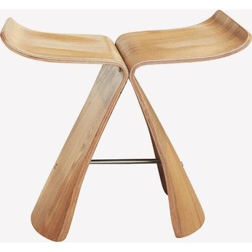 Butterfly Stool Made from Ash Plywood 4 Colors Natural/Black/Walnut Stool Chair For Living Room, Bedroom Wooden Stool Display