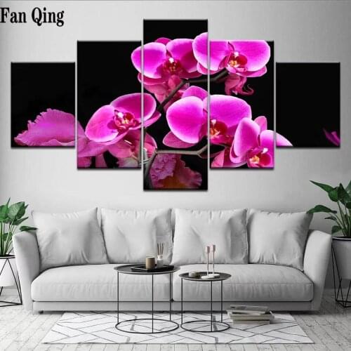 Drill Shiny 5D DIY Diamond Painting 5Pcs Combined Magnolia Flower Diamond Embroidery Full Square Mosaic Floral Cross Stitch