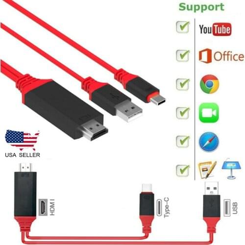 Video Adapter Cable Type C USB-C to HDMI-compatible Cable For Xiaomi Samsung Galaxy Macbook Huawei Apple DELL Lenovo