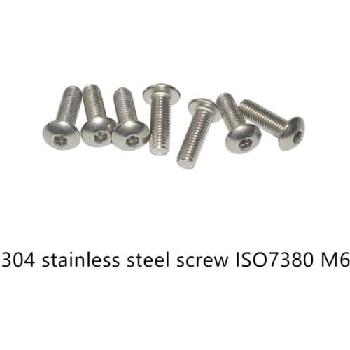 ISO7380 304 stainless steel pan head hex socket screw M6x12/16 round 1pcs