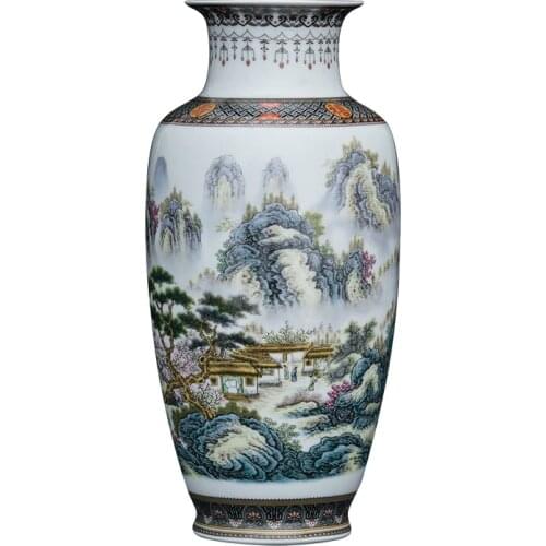 Chinese Style Vintage Jingdezhen Ceramic Vase Home Decoration Porcelain Flower Vase