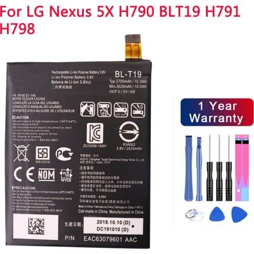 High Quality Mobile Cell Phone Battery BL-T19 Phone Battery For LG Nexus 5X H790 BLT19 H791 H798 with tool gift 2700mAh