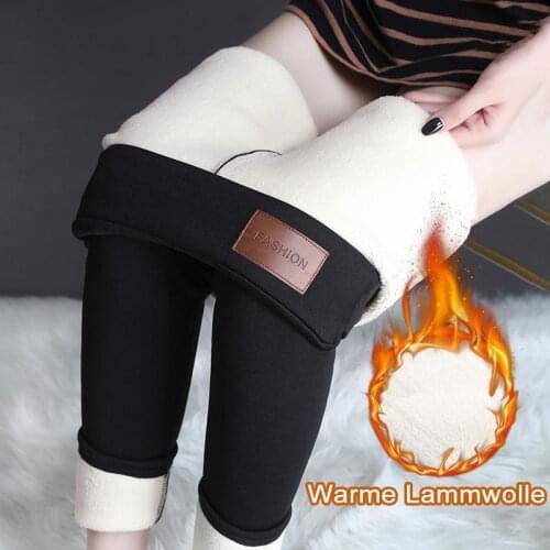Women Winter Warm Thicken Thermals Warm Fleece Lined Pants For Women Outdoor Autumn Winter Stretchy Pencil Leggings Pants 2021