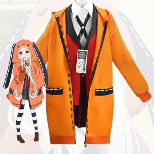Anime Kakegurui School Girl JK Uniform rabbit jacket Runa Yomotsuki Cosplay Costume Kirari Jabami Yumeko Halloween Dress Women
