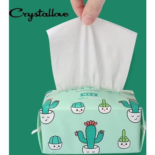 100pcs 100% Cotton Water Absorption Disposable Face Towel Travel Cotton Makeup Wipes Facial Cleansing Cotton Tissue