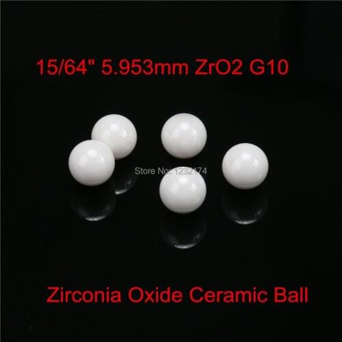 15/64" 5.953mm ZrO2 Zirconia Oxide Ceramic Ball G10 100pcs for valve ball,bearing, homogenizer,sprayer,pump 5.953mm ZrO2 ball
