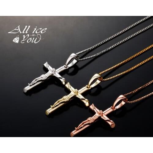 2021 New Top 925 Sterling Silver High Quality Iced Out Cubic Zirconia Jesus Cross Pendant&Necklace Hip Hop Fashion Jewelry Gift