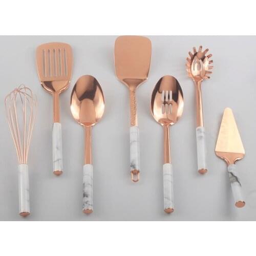 7PCS Stainless Steel Cooking Tool Household Bake Anti-Hot Handle Spatula Stir-Fry Spatulas Cooking Spoon Kitchenware Tools