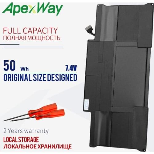 7.4V Laptop Battery A1405 for Apple Macbook Air 13.3" A1369 (Mid-2011) A1466 (Mid-2012) MC965 MC966 MD231 MD232 MD231LL/A 50Wh