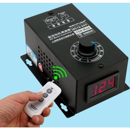 Wireless remote control digital display DC motor speed controller 12V24V universal PWM stepless speed control switch 10A control