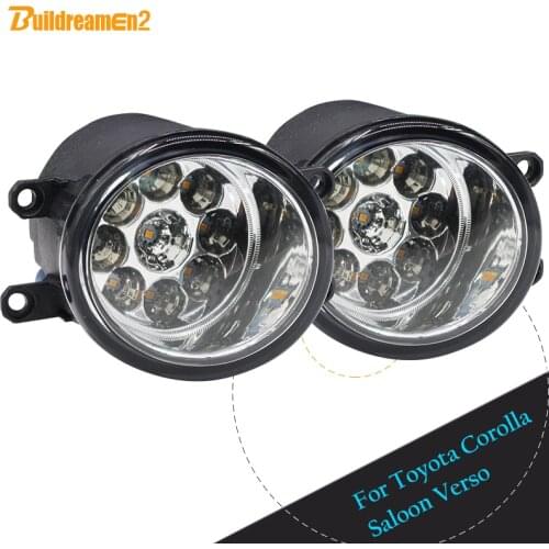 Buildreamen2 For Toyota Corolla Saloon Verso 2 x H8 H11 Car Styling LED Light Left + Right Fog Light Daytime Running Light DRL