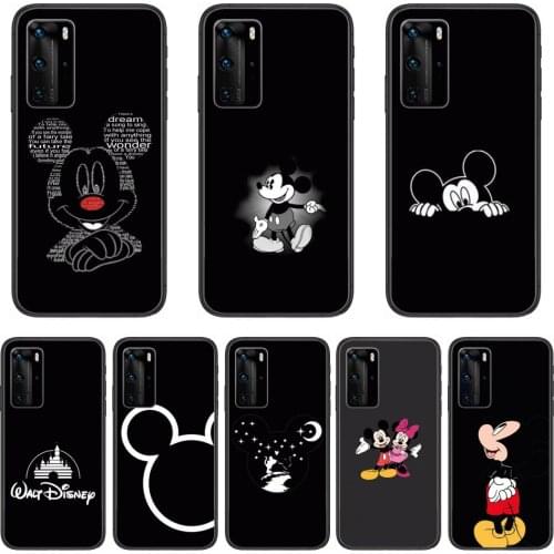 Mickey Phone Case For Huawei P 40 30 20 10 Lite Smart Z Pro Black Etui Coque Painting Hoesjes comic fashion