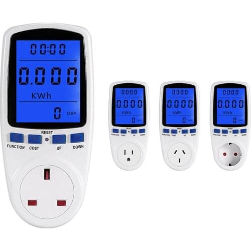 Digital AC Power Meter Socket LCD Power Usage Monitor Wattmeter Energy Measurer Electricity Analyzer EU US UK AU Plug Watt Monit