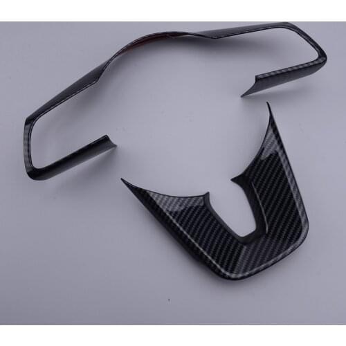 Car Steering Wheel Decoration Cover Trim Frame Molding Plastic Carbon Fiber Texture Car fit for Kia Forte K3 2019 2020