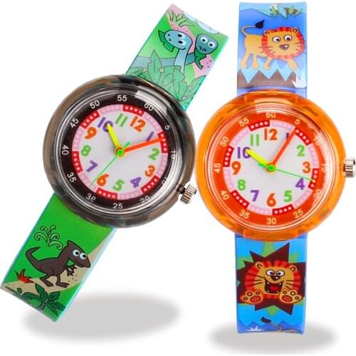 Cartoon Pony Kids Watches Cute Lion/dinosaur Watch Baby Learning Time Props Children and Students Quartz Watch Relogio Infantil