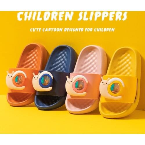 Childrens slippers female summer cute cartoon EVA snail light up home indoor soft bottom baby male