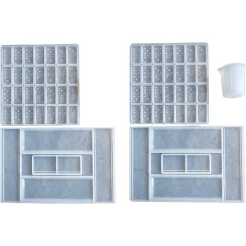 Dominoes Epoxy Resin Mold Dominoes Storage Box Silicone Mold DIY Crafts Jewelry Storage Case Holder Casting Tools