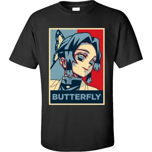 BUTTERFLY Anime T-shirts Men Summer/Fall Graphic Tshirt Short Sleeve Funny 100% Cotton Male Tops & Tees Personalized