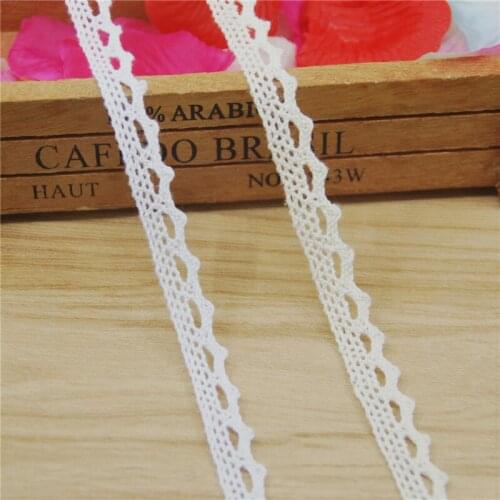 12mm Cotton Lace Trim Ivory White Fabric Sewing Accessories Cloth Wedding Dress Decoration Ribbon Craft Supplies 600yard LC001-A
