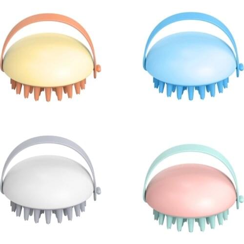 Shampoo Scalp Massager Brush Silicon Dandruff Hair Shampoo Brush With Soft Silicone Wall Mountable For Hair Growth,Wet & Dry