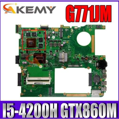 G771JM Motherboard for Asus G771J G771JW G771JY W/ I5-4200H GTX860M Mainboard fully tested EDP