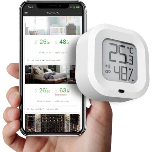 Bluetooth 5.0 Mini Wireless Thermometer Hygrometer With LED Screen Display Indoor Temperature And Humidity Sensor Monitor