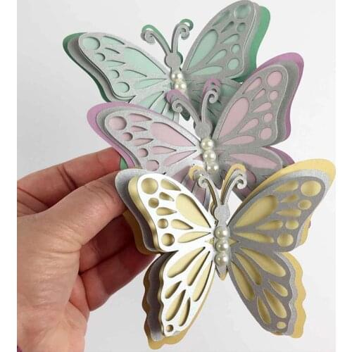 Layered Butterfly 3D Metal Cutting Dies For Scrapbooking Die Cut Card Make Stencil Craft Mould Model Decor Template Decoration