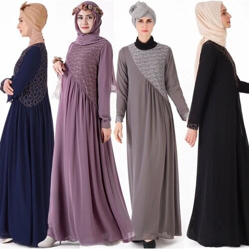 Muslim Womens Wear Robe Gauze Dress Lace Ethnic Clothes muslim sets hijab abaya turkey malaysia abya dress islamic
