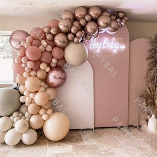 120Pcs Rose Gold Latex Balloon Set Retro Pink Arch Garland Balloon Kit For Wedding Birthday Party Decoration Baby Shower Decor