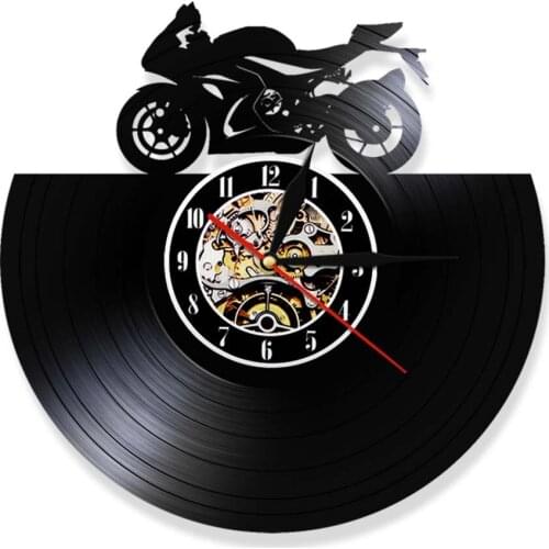 Retro Racing Motorcycle Vinyl Record Wall Clock Japanese Motorbike Garage Home Bar Pub Shop Decor Motorbike Artwork Wall Watch