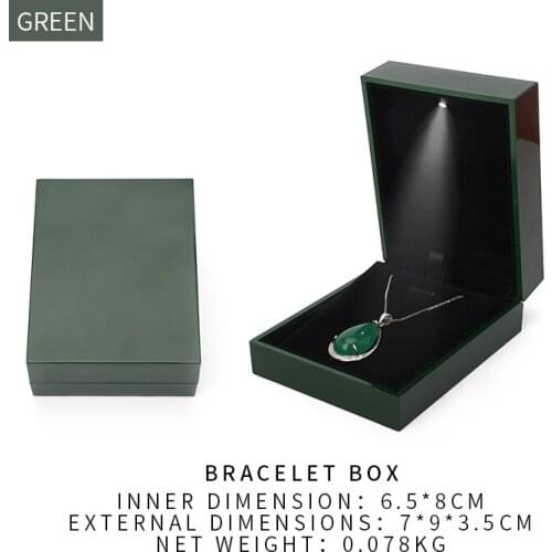New Glossy Green Female Necklace Storage Jewelry Box For Earring Bracelet Wedding Ring Showcase 7 Color Available For Lover Gift