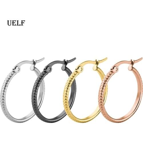 Uelf New Tiny Hoop Earrings For Women Girl Gold Silver Hoop Earrings Jewelry Stainless Steel Earrings