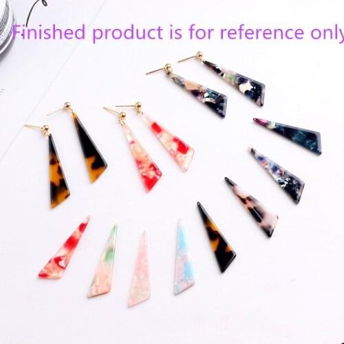 New design 50pcs/lot color acrylic material decoration Handmade triangle shape pendant diy earrings/garment charms accessory