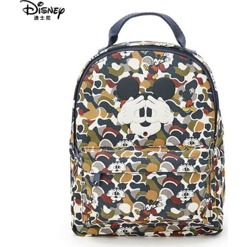 New Disney Backpack Mickey Mouse Cartoon Character Bag Holiday Fashion Travel Bag Girls Children Canvas Backpack Birthday Gift
