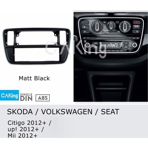 Single Din Car Fascia Radio Panel for Volkswagen up! ; Skoda Citigo ; Seat Mii 2012+ Dash Kit Plate Bezel Adapter Console Cover