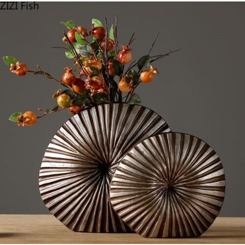 Singular Flower Vase Irregular Ellipse Flower Arrangement Modern Decor Floral Resin Crafts Home Vases Living Room Decoration