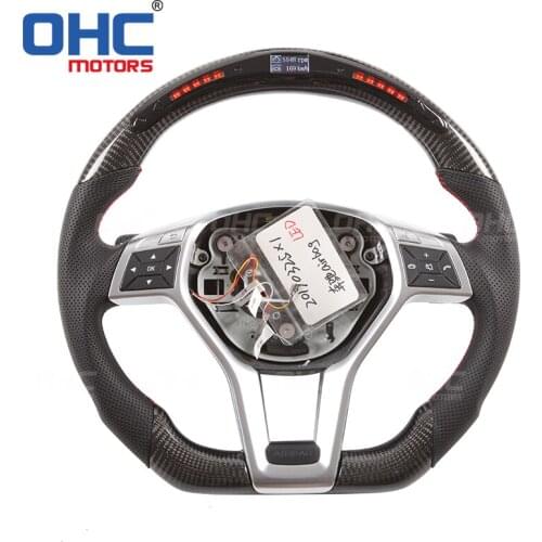 Real Carbon Fiber LED Steering Wheel compatible for Mercedes Benz X204 C117,X117 W218,X218 GLK CLA CLS