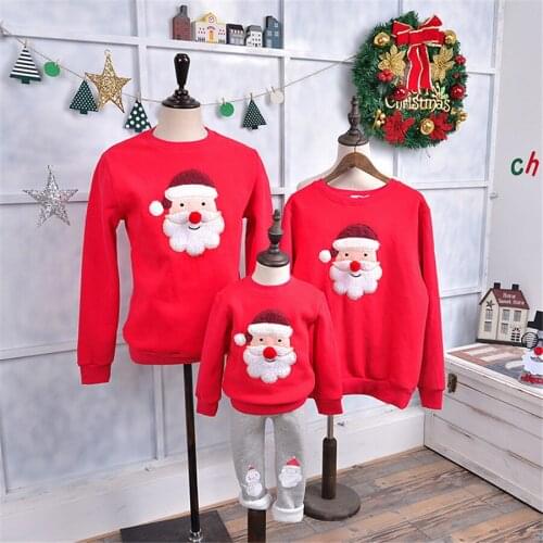 Christmas family matching father mother daughter son mommy me clothes couple family look hoodies sweatshirts pullovers outfits 2