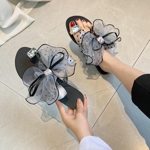 Women Sandals Summer Shoes Slippers Casual Bow Shoes Fashion Flat Flip Flops Slides