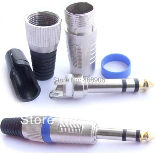 Male 1/4" Stereo 6.35mm PLUG FOR Microphone Speaker