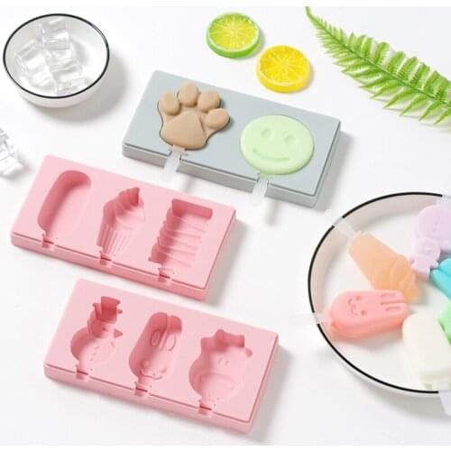 Silicone Ice Cream Mold DIY Homemade Popsicles Molds Freezer Juice 2/3 Cell Big Size Ice Cube Tray Popsicle Barrel Maker