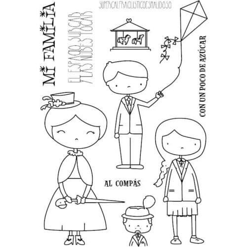 FXL Mi Familia Transparent Clear Silicone Stamp/Seal for DIY scrapbooking/photo album Decorative clear stamp
