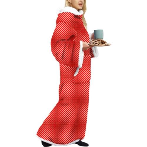 Unisex Warm Wearable Blanket Fashion Digital Printing Home Clothes Winter Lamb Wool Couple Outfit Winter Warm