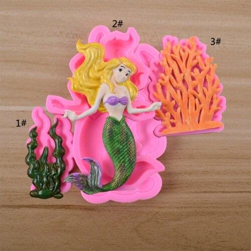UV Resin Jewelry Liquid Silicone Mold Seagrass Mermaid Coral Shape Resin Molds 1pcs/lot For DIY Charms Pendant Making Jewelry