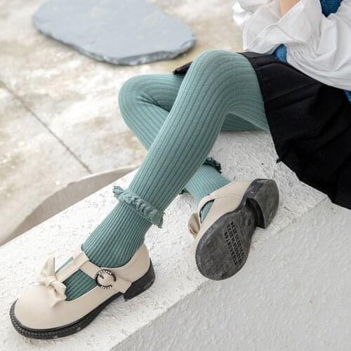 Spring Autumn Kids Girls Legging Lace Long Socks Baby Children Princess Pantyhose Sweet Dance Catton Pants For 1-9 Year Child